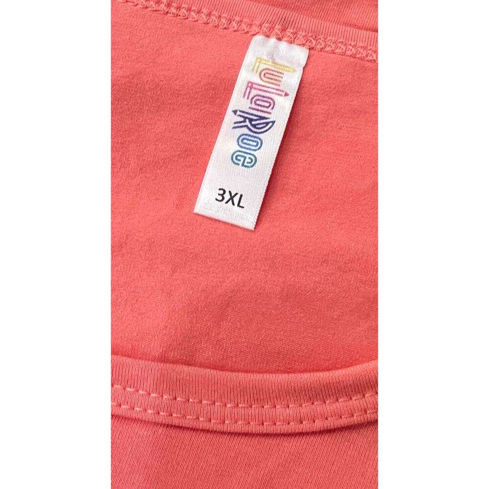 NWT Lularoe PERFECT T Women's Plus Size 3XL Solid Coral Short Sleeve NEW Tunic - Picture 6 of 9